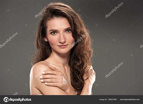 Beautiful Nude Woman Perfect Skin Isolated Grey Stock Photo By