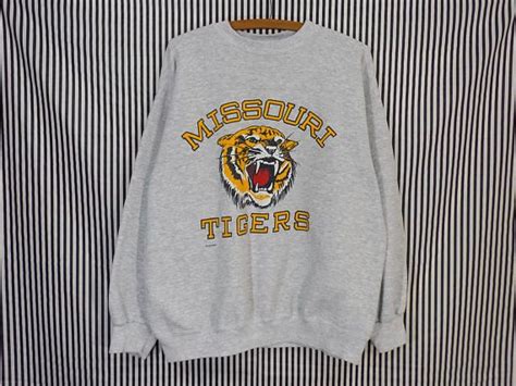 Vintage Mizzou University Of Missouri Tigers Heather Gray Etsy