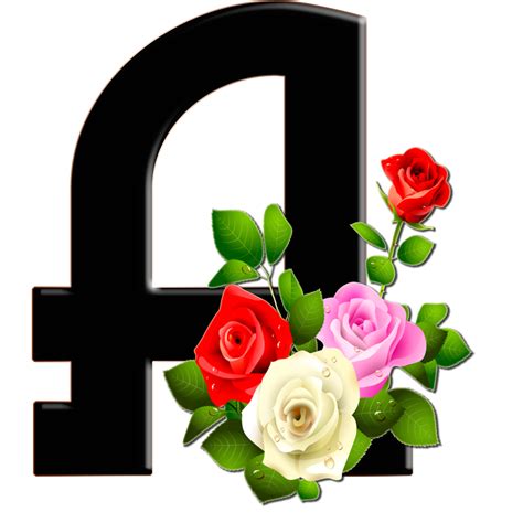 Sussurro De Amor Alfabeto Png Textura Preto Rosas Coloridas