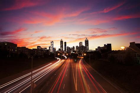 Skyline Do Centro De Atlanta Durante O Crepúsculo Foto De Stock