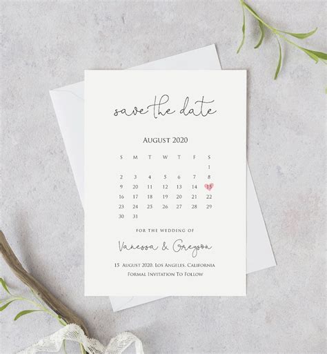 Calendar Save The Date Template Calendar Wedding Printable Save Our