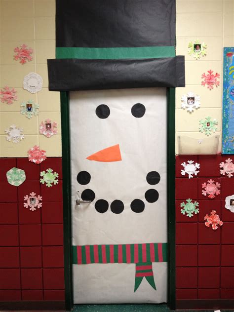 Snowman Classroom Door For Christmas Classroom Christmas Crafts