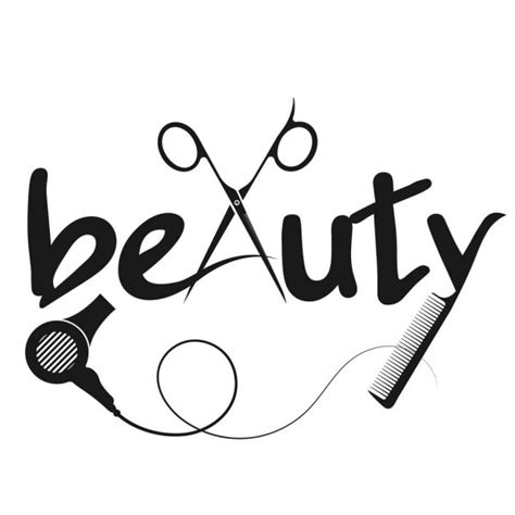 Scissors Comb Hair Dryer Silhouette Beauty Salon Hair Stylist Stock