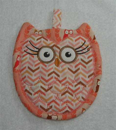 Designer Owl Pot Holder Hot Pad Kitchen Owl Ready To Ship Etsy Hot Pads Pot Holders Owl