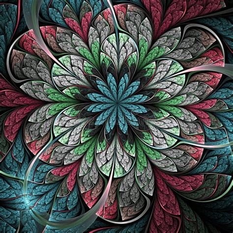 Colorful Fractal Flower Stock Illustration Illustration Of Design