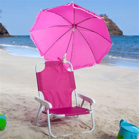 Kids Pink Beach Chair And Umbrella From Beach Chair