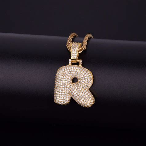 A Z Custom Name Bubble Letters Necklaces And Pendant Chain For Men Women