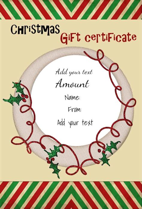 Free Christmas T Certificate Template Customize Online And Download