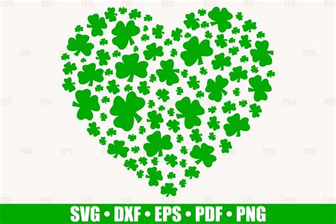Shamrock Heart Svg Files For Cricut Saint Patricks Day Etsy