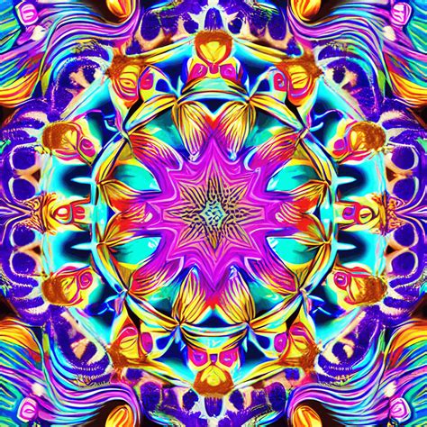 Intricate Recursive Psychedelic Flower Thinline Digital Art · Creative