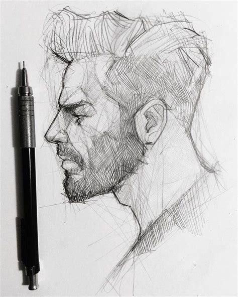 Drawing Sketch Male Men Boy Side Profile Head Sketches Portrait Drawing Profile Drawing