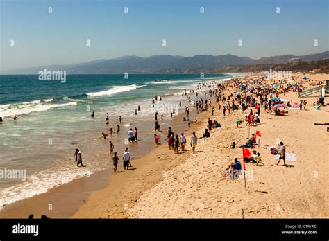 Santa Monica Beach Los Angeles Stock Photo Alamy