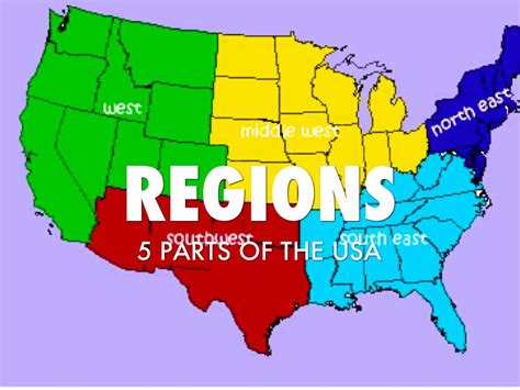 5 Regions Map Of The United States Map