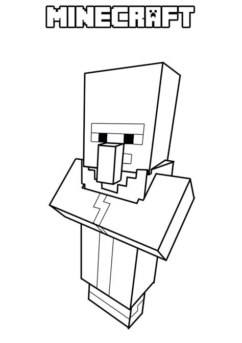 Minecraft Villager Coloring Page Minecraft Coloring