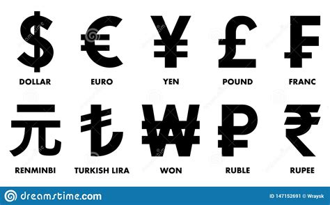 World Currency Icon And Symbols Vector Illustration