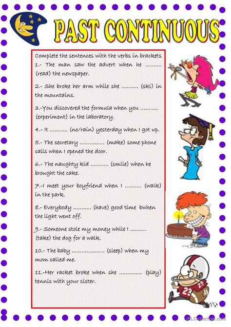 Past Continuous English Esl Worksheets Pdf And Doc