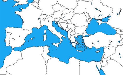 Image Blank Map Of The Mediterranean By Dinospain D8w73ggpng
