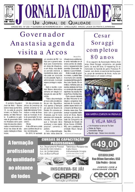 Jornal Da Cidade By Portal Arcos Issuu