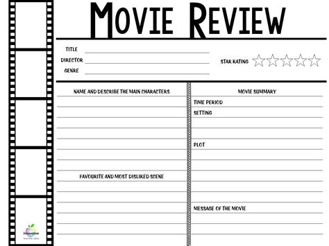 Free Printable Movie Review Template Printable Templates