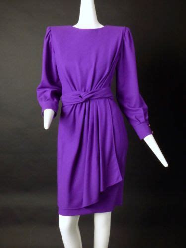 Emanuel Ungaro 1980s Purple Wool Crepe Dress Size 8 With Images