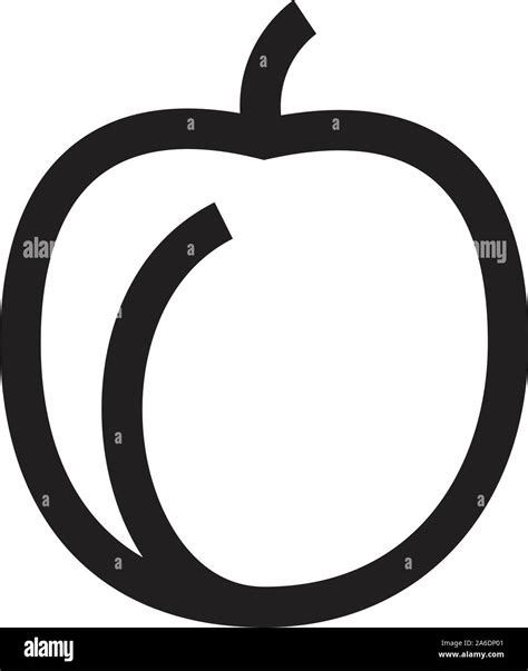 Peach Iconvector Illustration Flat Design Style Vector Peach Icon