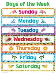 Every day we add one card to the chart. Days of the Week Calendar Board Printable | Calendar ...
