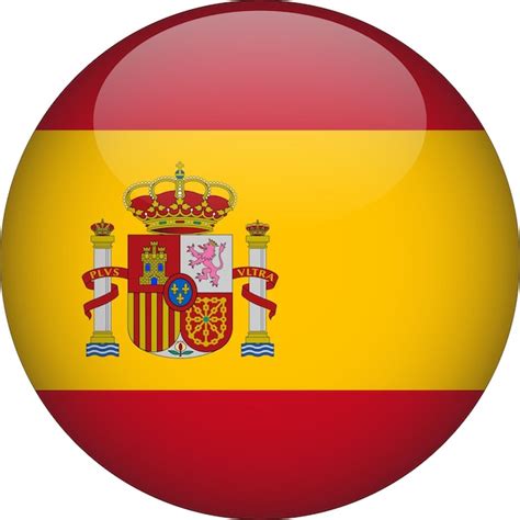 Premium Vector Spain 3d Rounded Flag Button