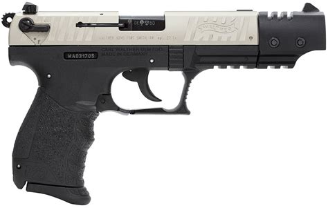 Walther Arms 5120326 P22 Rimfire 22 Lr 5 101 Black Nickel Slide Black