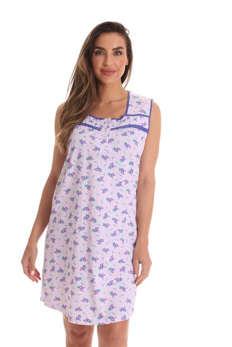 Dreamcrest 100 Cotton Sleeveless Nightgown For Women With Crochet Trim Lilac 2x