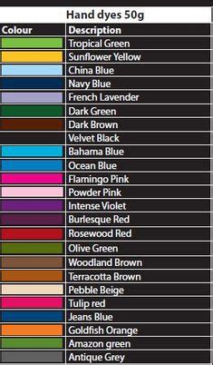 Dylon Shoe Dye Colour Chart A Visual Reference Of Charts Chart Master