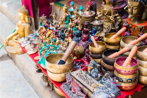 Souvenirs In Thamel District Known As The Centre Of The Tourist