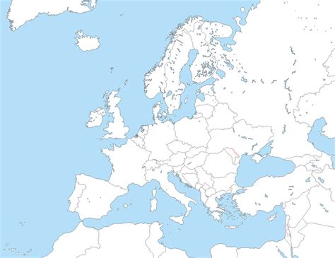A Blank Political Map Of Europe Map