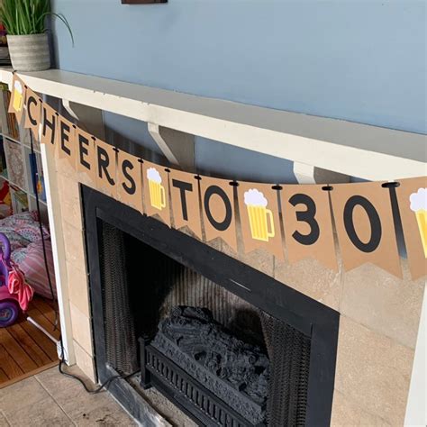 Cheers To 30 Years Banner Beer Banner Birthday Decorations Etsy