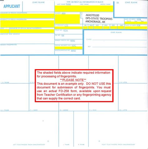 Once nfa receives an applicant's fingerprint cards, nfa will submit the images to the fbi to determine if the applicant has a criminal record. Fingerprint Card/Employment Verification - Education and Early Development