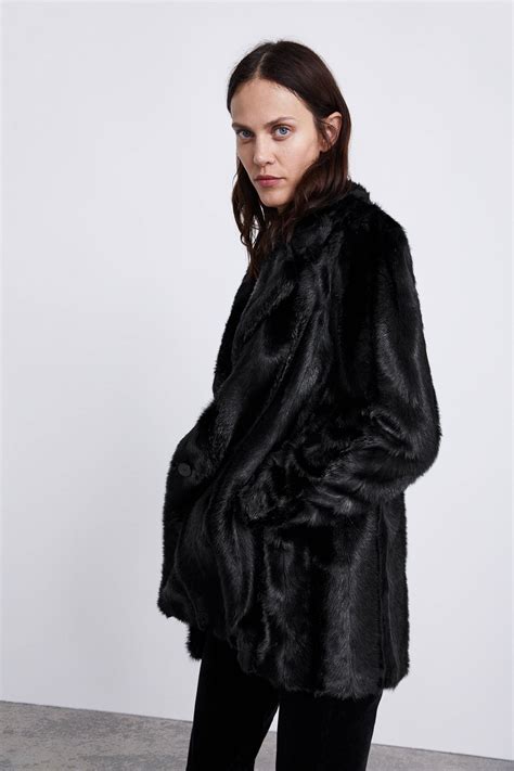 Image 4 Of Faux Fur Coat From Zara Fur Coat Faux Fur Coat Coat
