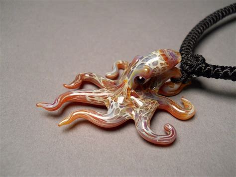 Octopus Pendant Glass Beach Jewelry Octopus Necklace Blown Etsy