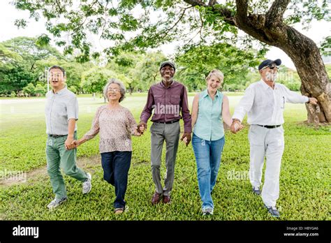 Group of Senior Retirement Friends Happiness Concept Stock Photo - Alamy