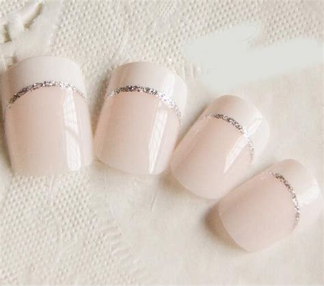 24pcs Beauty Light White Short French Fake Nails Full Cover European