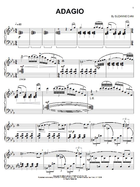 Suzanne Ciani Adagio Sheet Music Notes Download Printable Pdf Score