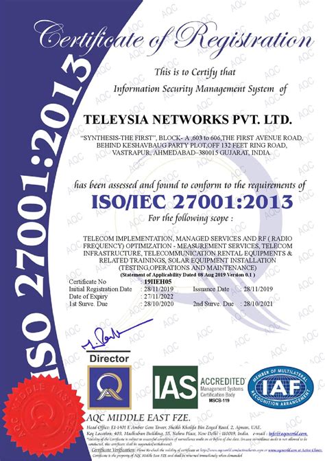 Iso 27001 Certification Teleysia Networks