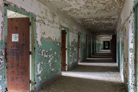 Hallway Of An Abandoned Mental Hospital OC X AbandonedPorn