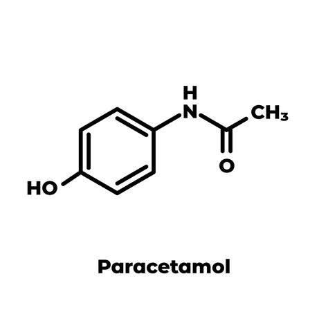 Paracetamol Or Acetaminophen Chemical Structure Skeletal Formula On