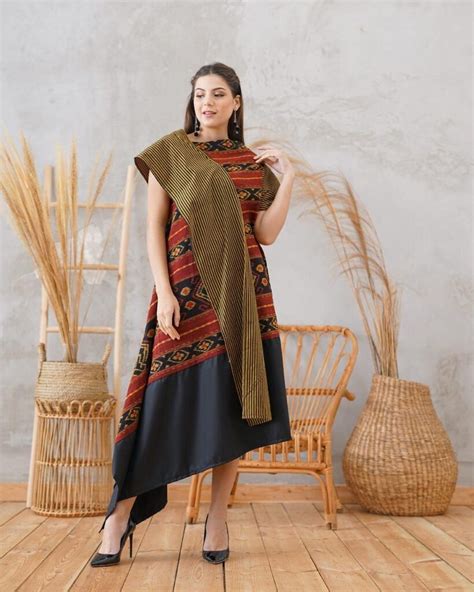 √ 45 Model Dress Batik Modern Kombinasi Elegan Terbaru 2020