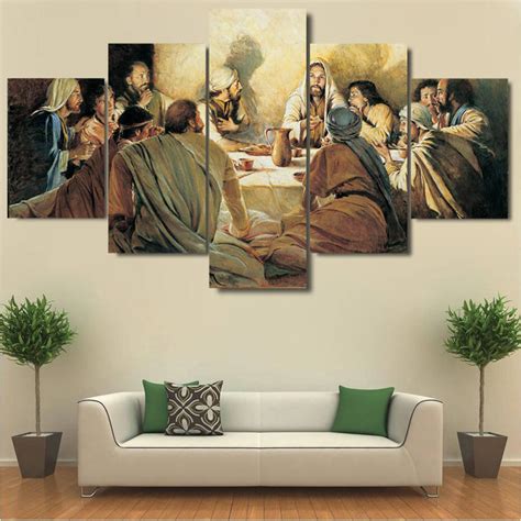 Last Supper Wall Art Jesus And Disciples Christian Canvas Art