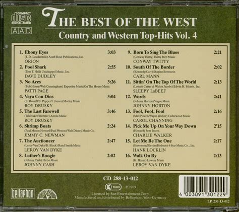 Various Cd The Best Of The West Country And Western Top Hits Vol 4
