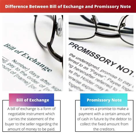 Bill Of Exchange Vs Promissory Note Difference And Comparison