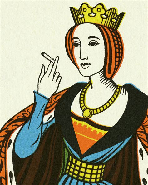 Queen Smoking A Cigarette Drawing By Csa Images Fine Art America