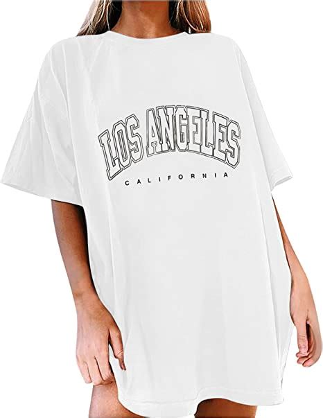 Los Angeles Shirt Casual Oversized T Shirt Short Sleeve