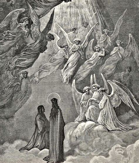 Angels In Heaven Dantes Divine Comedy Illustration Art Print