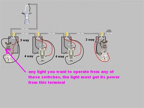 4 Way Light Switch Wiring Diagram How Wire Multiple Lights 4 Way